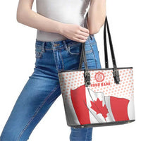 Personalized Canada Archery Leather Tote Bag Maple Leaf Canadian Flag
