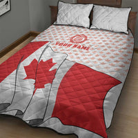 Personalized Canada Archery Quilt Bed Set Maple Leaf Canadian Flag