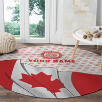 Personalized Canada Archery Round Carpet Maple Leaf Canadian Flag