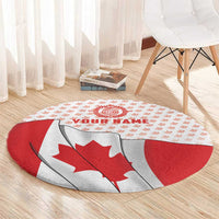 Personalized Canada Archery Round Carpet Maple Leaf Canadian Flag