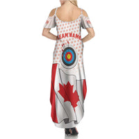 Personalized Canada Archery Summer Maxi Dress Maple Leaf Canadian Flag