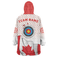 Personalized Canada Archery Wearable Blanket Hoodie Maple Leaf Canadian Flag
