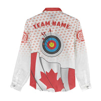 Personalized Canada Archery Women Casual Shirt Maple Leaf Canadian Flag