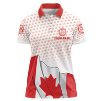 Personalized Canada Archery Women Polo Shirt Maple Leaf Canadian Flag