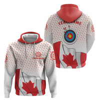 Personalized Canada Archery Zip Hoodie Maple Leaf Canadian Flag