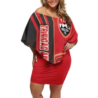 Trinidad and Tobago Football Family Matching Off Shoulder Short Dress and Hawaiian Shirt Soca Warriors Soccer - Road To Champion