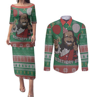 Birthday Boy Jesus Couples Matching Puletasi and Long Sleeve Button Shirt African Christian - Wonder Print Shop