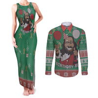 Birthday Boy Jesus Couples Matching Tank Maxi Dress and Long Sleeve Button Shirt African Christian - Wonder Print Shop