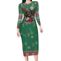 Birthday Boy Jesus Long Sleeve Bodycon Dress African Christian - Wonder Print Shop