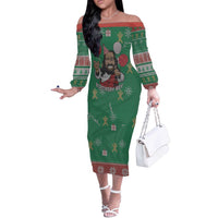 Birthday Boy Jesus Off The Shoulder Long Sleeve Dress African Christian - Wonder Print Shop