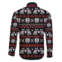 Warrior Of Indian Skull Family Matching Off The Shoulder Long Sleeve Dress and Hawaiian Shirt Native American - Wonder Print Shop