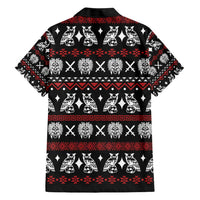 Warrior Of Indian Skull Family Matching Short Sleeve Bodycon Dress and Hawaiian Shirt Native American - Wonder Print Shop