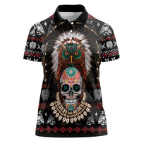 Warrior Of Indian Skull Women Polo Shirt Native American - Wonder Print Shop