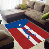 Puerto Rican Baseball Area Rug Boricua Flag Sports