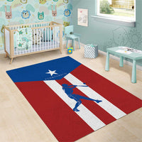 Puerto Rican Baseball Area Rug Boricua Flag Sports