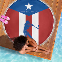 Puerto Rican Baseball Beach Blanket Boricua Flag Sports
