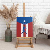 Puerto Rican Baseball Canvas Wall Art Boricua Flag Sports