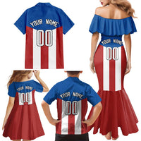 Puerto Rican Baseball Family Matching Mermaid Dress and Hawaiian Shirt Boricua Flag Sports