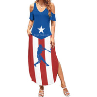 Puerto Rican Baseball Family Matching Summer Maxi Dress and Hawaiian Shirt Boricua Flag Sports