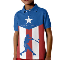 Puerto Rican Baseball Kid Polo Shirt Boricua Flag Sports
