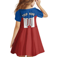 Puerto Rican Baseball Kid Short Sleeve Dress Boricua Flag Sports