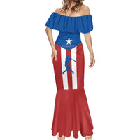 Puerto Rican Baseball Mermaid Dress Boricua Flag Sports