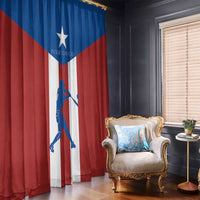 Puerto Rican Baseball Window Curtain Boricua Flag Sports