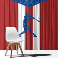 Puerto Rican Baseball Window Curtain Boricua Flag Sports