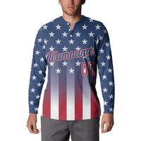 Personalized Team Name American Button Sweatshirt USA Flag Fashion Sports