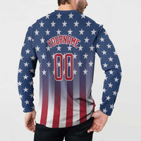 Personalized Team Name American Button Sweatshirt USA Flag Fashion Sports