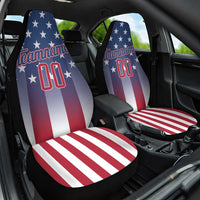 Personalized Team Name American Car Seat Cover USA Flag Fashion Sports