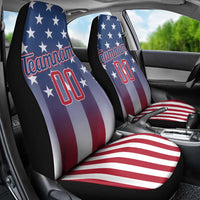 Personalized Team Name American Car Seat Cover USA Flag Fashion Sports