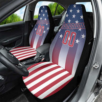 Personalized Team Name American Car Seat Cover USA Flag Fashion Sports