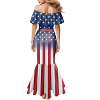 Personalized Team Name American Family Matching Mermaid Dress and Hawaiian Shirt USA Flag Fashion Sports