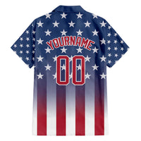Personalized Team Name American Family Matching Off The Shoulder Long Sleeve Dress and Hawaiian Shirt USA Flag Fashion Sports