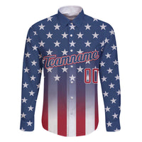 Personalized Team Name American Family Matching Off The Shoulder Long Sleeve Dress and Hawaiian Shirt USA Flag Fashion Sports