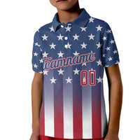 Personalized Team Name American Kid Polo Shirt USA Flag Fashion Sports