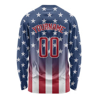 Personalized Team Name American Long Sleeve Shirt USA Flag Fashion Sports
