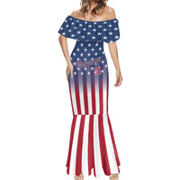 Personalized Team Name American Mermaid Dress USA Flag Fashion Sports
