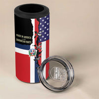 Dominican Republic 4 in 1 Can Cooler Tumbler Made In America with Dominican Parts DT03