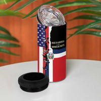Dominican Republic 4 in 1 Can Cooler Tumbler Made In America with Dominican Parts DT03