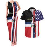 Dominican Republic Couples Matching Tank Maxi Dress and Hawaiian Shirt Made In America with Dominican Parts DT03