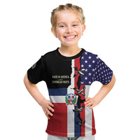 Dominican Republic Kid T Shirt Made In America with Dominican Parts DT03