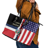 Dominican Republic Leather Tote Bag Made In America with Dominican Parts DT03