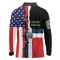 Dominican Republic Long Sleeve Polo Shirt Made In America with Dominican Parts DT03