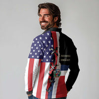 Dominican Republic Long Sleeve Polo Shirt Made In America with Dominican Parts DT03