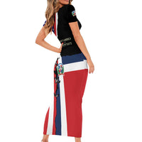 Dominican Republic Short Sleeve Bodycon Dress Made In America with Dominican Parts DT03