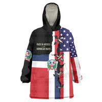 Dominican Republic Wearable Blanket Hoodie Made In America with Dominican Parts DT03