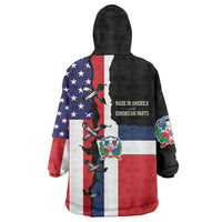Dominican Republic Wearable Blanket Hoodie Made In America with Dominican Parts DT03