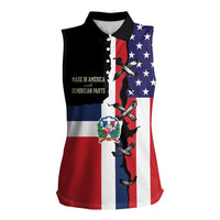 Dominican Republic Women Sleeveless Polo Shirt Made In America with Dominican Parts DT03